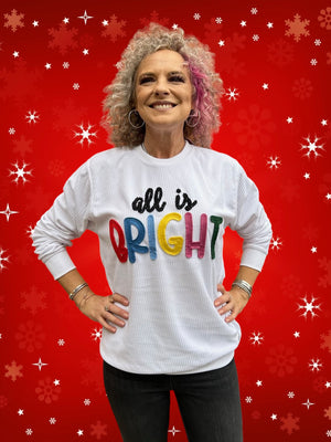 All is Bright Ribbed Sweatshirt at ooh la la! in Grapevine TX 76051