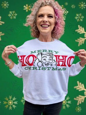 Ho Ho Puff Santa Sweeper Sweatshirt at ooh la la! in Grapevine TX 76051