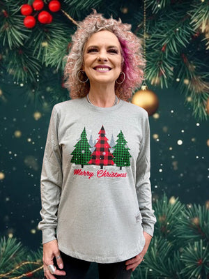 Plaid Pattern Christmas Trees Tee at ooh la la! in Grapevine TX 76051