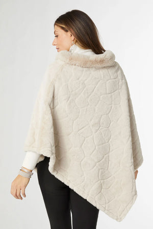 Textured Faux Fur Poncho