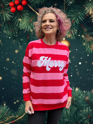 Merry Stripe Sweatshirt at ooh la la! in Grapevine TX 76051