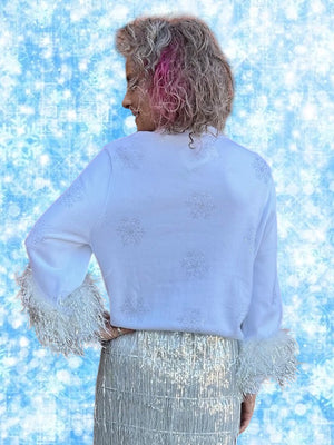 Queen of Sparkles White & Aqua Snowman Sweater at ooh la la! in Grapevine TX 76051