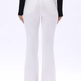 Stepped Fray Hem Crop Flare Jeans