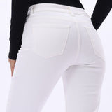 Stepped Fray Hem Crop Flare Jeans