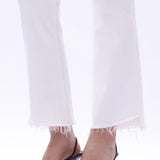Stepped Fray Hem Crop Flare Jeans