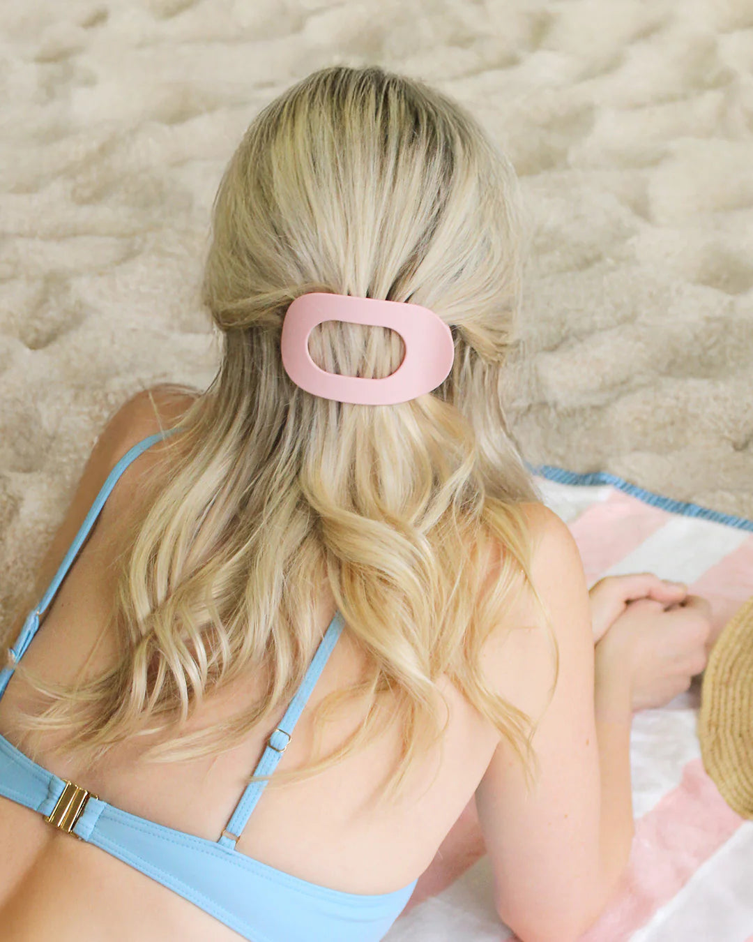 Strawberry Banded claw hair clip, oval claw hair clip, lay flat claw hair clip at ooh la la! in Grapevine TX 76051