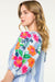 THML Embroidered Puff Sleeve Striped Top at ooh la la! in Grapevine TX 76051