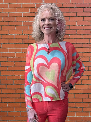 Made in Italy Hearts in Hearts Batwing Sweater at ooh la la! in Grapevine TX 76051