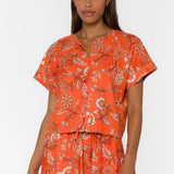 Gabrie Zip Front Floral Blouse Jacket