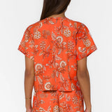 Gabrie Zip Front Floral Blouse Jacket