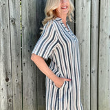 Glory Striped Shirt Dress