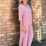 Silk Pants with Side Slit - Multiple Colors