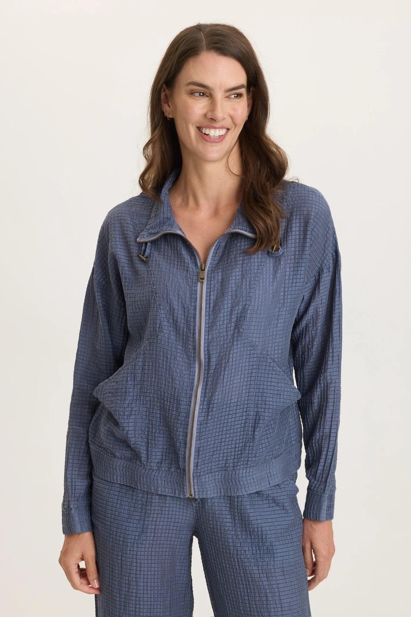 XCVI Wearables Ryker Jacket in hypnotic pigment blue at ooh la la! in Grapevine TX 76051