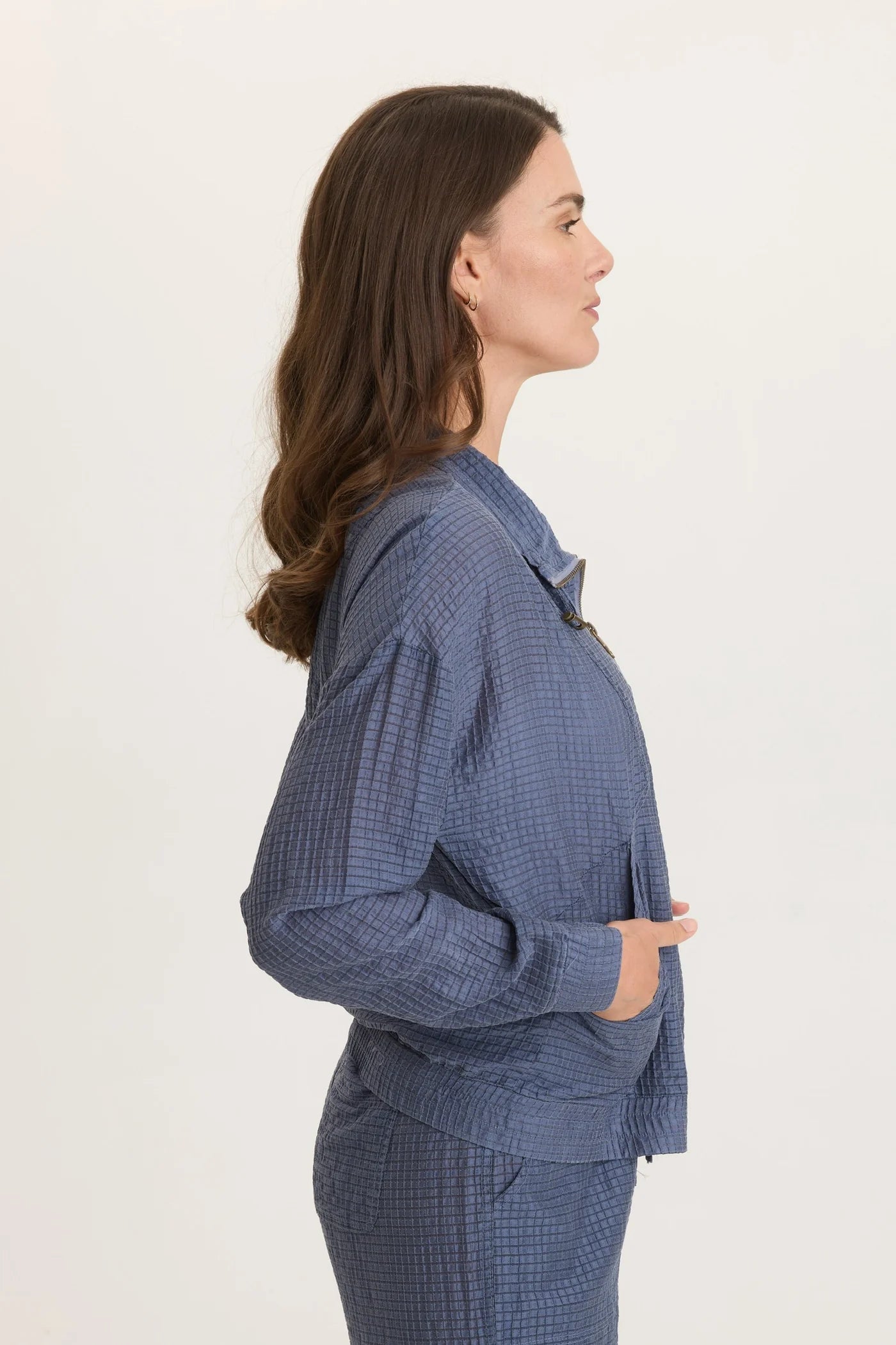 XCVI Wearables Ryker Jacket in hypnotic pigment blue at ooh la la! in Grapevine TX 76051