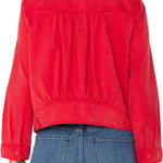 Liverpool Trucker Jacket With Shirred Back in geranium at ooh la la! in Grapevine TX 76051