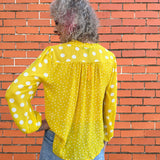 Olive Hill Polka Dot Blouse in yellow at ooh la la! in Grapevine TX 76051
