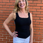 Seamless Crinkle Tank in black at ooh la la! in Grapevine TX 76051