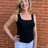 Seamless Crinkle Tank in black at ooh la la! in Grapevine TX 76051