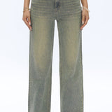 Bayeas Rhinestone High Rise Wide Leg Jeans in pure edge at ooh la la! in Grapevine TX 76051