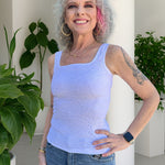 Seamless Crinkle Tank in white at ooh la la! in Grapevine TX 76051