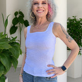 Seamless Crinkle Tank in white at ooh la la! in Grapevine TX 76051