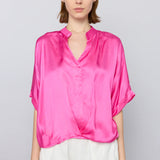 Sofia Jane Satin Blouse in azalea pink at ooh la la! in Grapevine TX 76051
