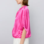 Sofia Jane Satin Blouse in azalea pink at ooh la la! in Grapevine TX 76051