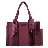 Jelly Scarf Tote with Phone Pouch - Mulberry Twilly at ooh la la! in Grapevine TX 76051