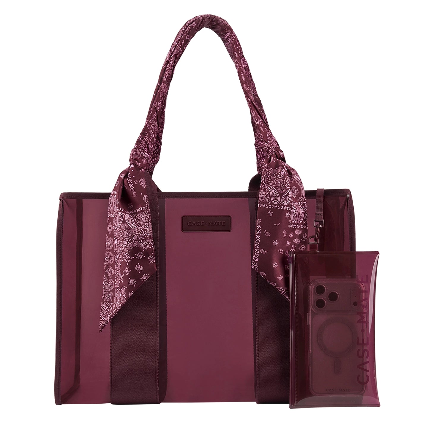 Jelly Scarf Tote with Phone Pouch - Mulberry Twilly at ooh la la! in Grapevine TX 76051