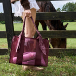 Jelly Scarf Tote with Phone Pouch - Mulberry Twilly at ooh la la! in Grapevine TX 76051