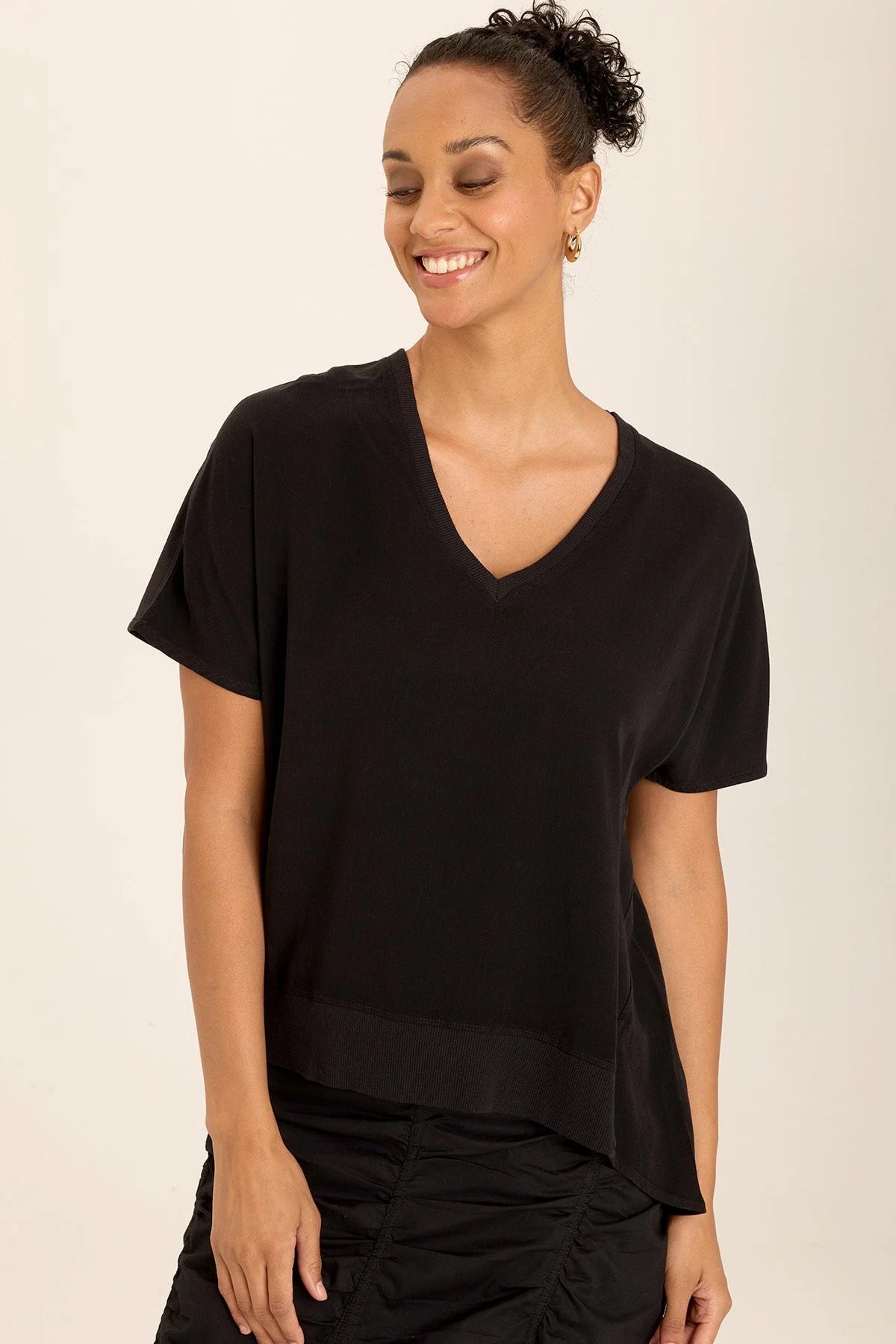 XCVI Twill Clara Top in black at ooh la la! in Grapevine TX 76051