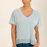 XCVI Twill Clara Top in blue at ooh la la! in Grapevine TX 76051