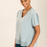 XCVI Twill Clara Top in blue at ooh la la! in Grapevine TX 76051