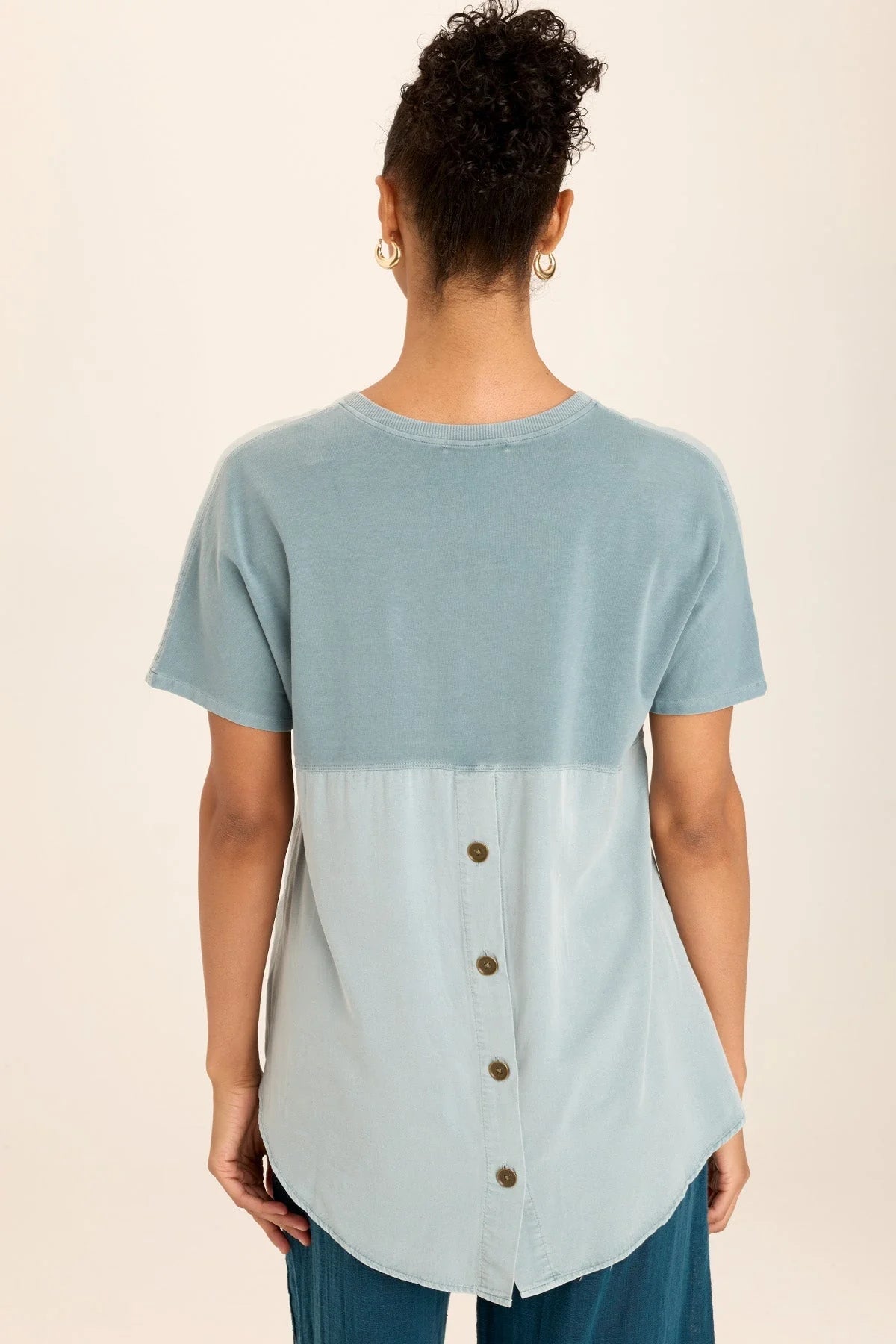 XCVI Twill Clara Top in blue at ooh la la! in Grapevine TX 76051
