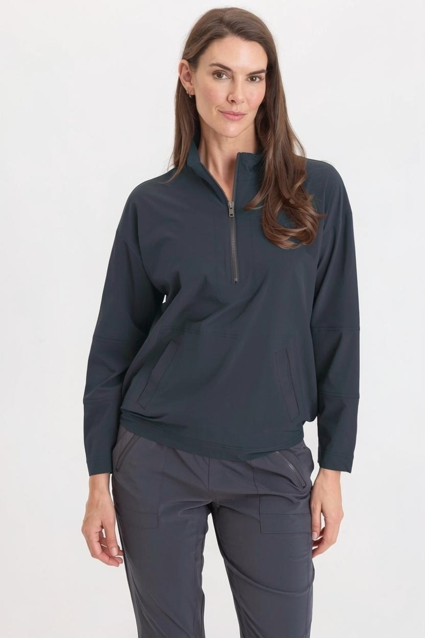 XCVI Romee Active Pullover in charcoal at ooh la la! in Grapevine TX 76051