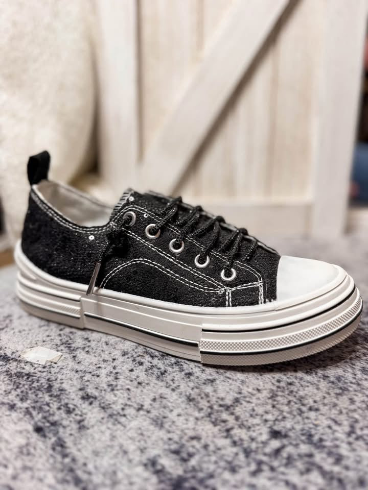 Very G Aman Lace Sneaker in Black at ooh la la! in Grapevine TX 76051