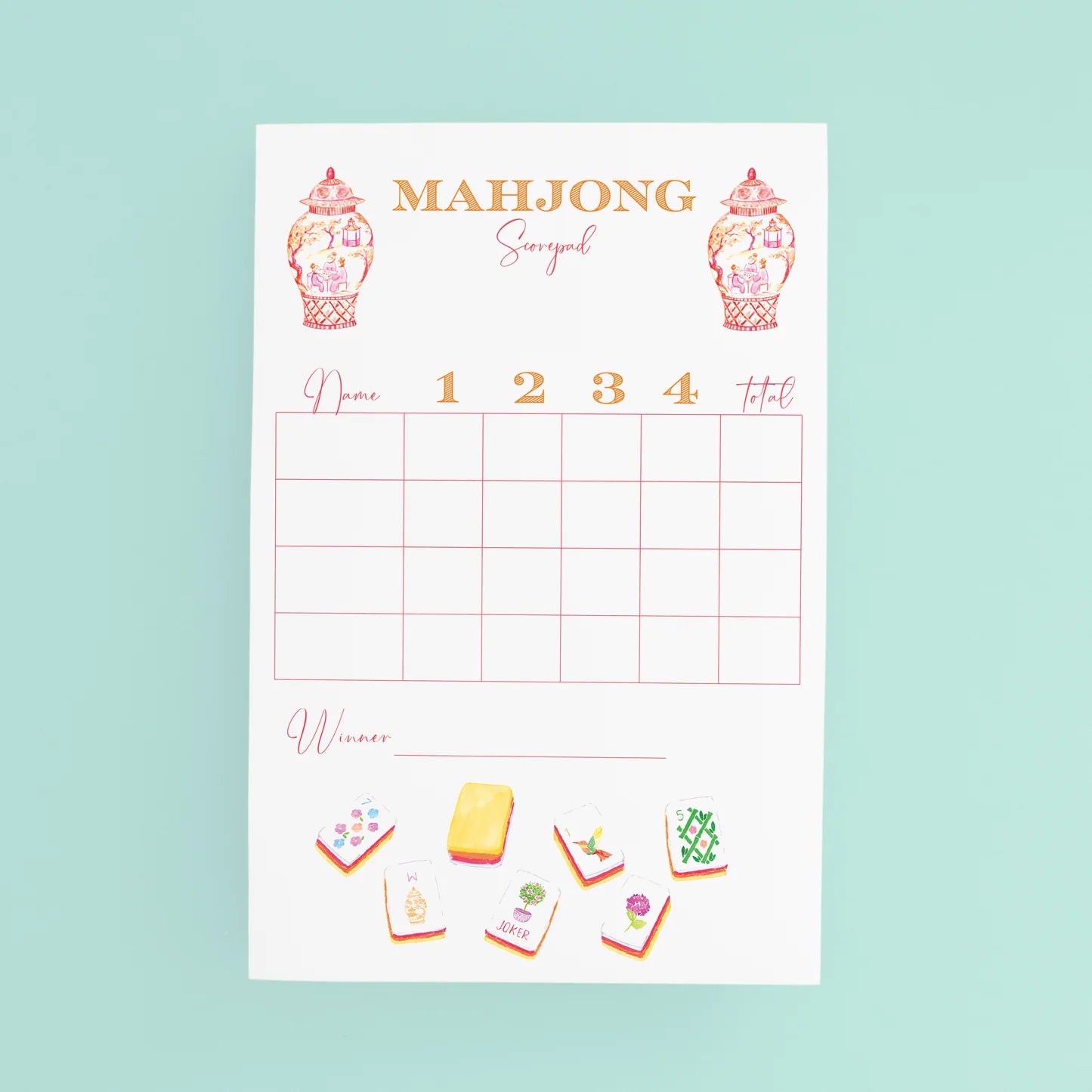 Mahjong Scorecard Pads