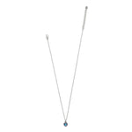 Brighton Halo Gemma Petite Heart Aqua Necklace with blue crystal pendant on silver chain at ooh la la! in Grapevine TX 76051