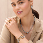 Brighton Meridian Solis Hem Necklace with crystal pavé bead on silver box chain at ooh la la! in Grapevine TX 76051