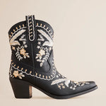 Corral Botanical Embroidered Western Bootie - Black at ooh la la! in Grapevine TX 76051