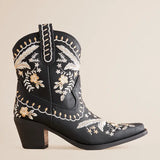 Corral Botanical Embroidered Western Bootie - Black at ooh la la! in Grapevine TX 76051