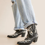 Corral Botanical Embroidered Western Bootie - Black at ooh la la! in Grapevine TX 76051