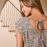 Liverpool Tie Back Floral Top at ooh la la! in Grapevine TX 76051