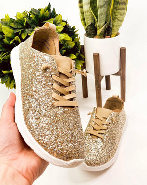 Mayo Glitter Sneakers in Gold