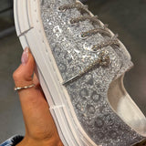 Aman Silver Leopard Shine Sneakers