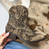 Very G Shay Leopard & Black Rhinestone Booties in taupe leopard at ooh la la! in Grapevine TX 76051