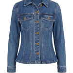 Liverpool Fit and Flare Denim Trucker Jacket at ooh la la! in Grapevine TX 76051