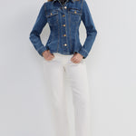 Liverpool Fit and Flare Denim Trucker Jacket at ooh la la! in Grapevine TX 76051
