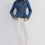 Liverpool Fit and Flare Denim Trucker Jacket at ooh la la! in Grapevine TX 76051