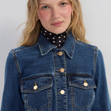 Liverpool Fit and Flare Denim Trucker Jacket at ooh la la! in Grapevine TX 76051